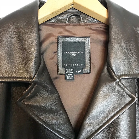 Colebrook and company brown leather jacket large - Picture 3 of 8